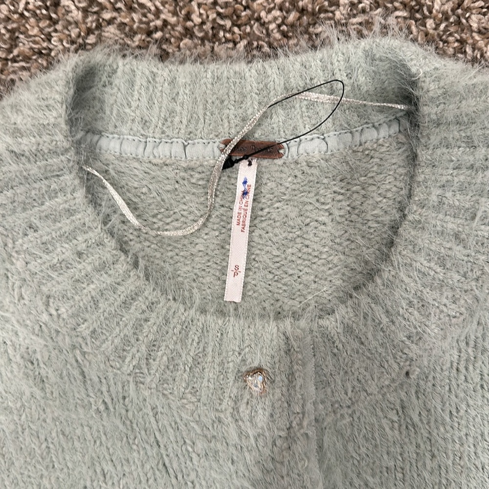 Free People Celeste Cardigan in Seafoam - Picture 7 of 8
